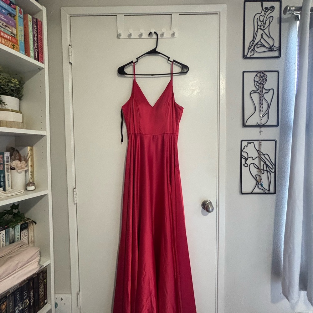 B. Smart Red Spaghetti Strap Sundress for Prom